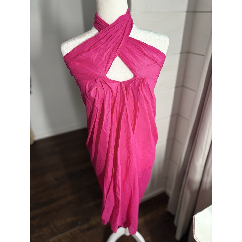 J Crew Sarong Dress Womens XS Pink Convertible Beach Skirt‎ Bandeau Halter Bow